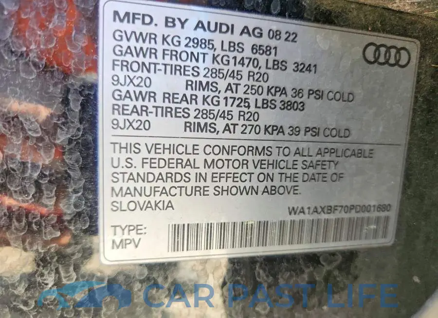 WA1AXBF70PD001680# 13