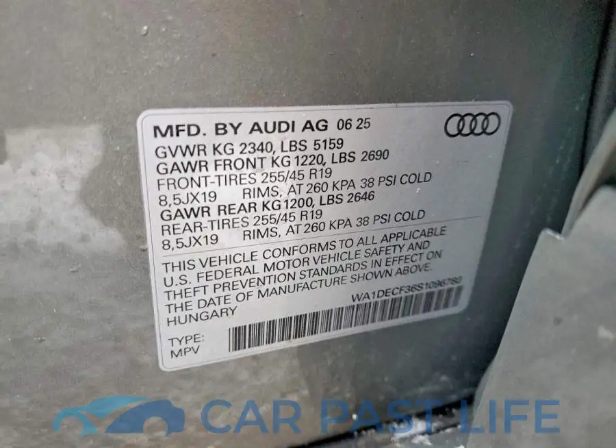 WA1DECF36S1096780# 13