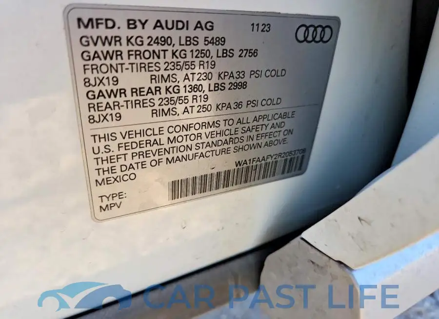 WA1FAAFY2R2053708# 12