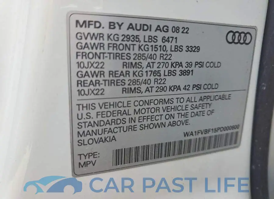 WA1FVBF15PD000600# 13