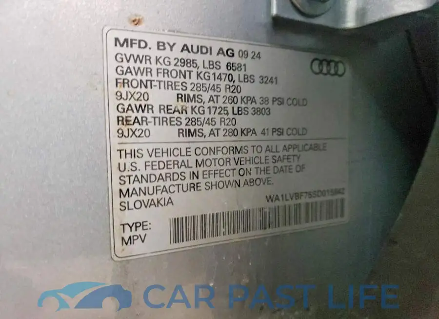 WA1LVBF75SD015842# 14