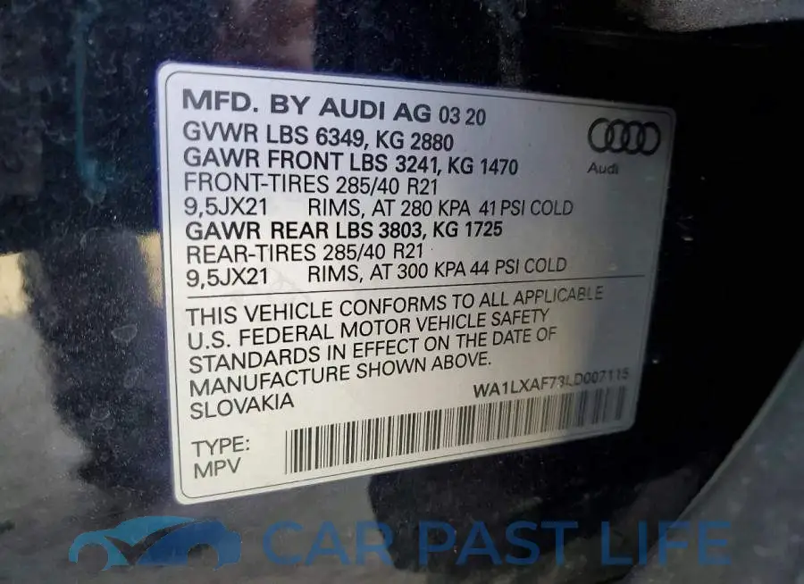 WA1LXAF73LD007115# 14