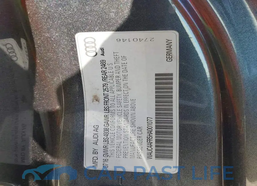 WAUC4AFR5HA001077# 12