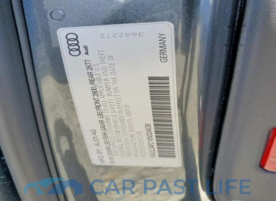WAUL2AF21KN024638# 12