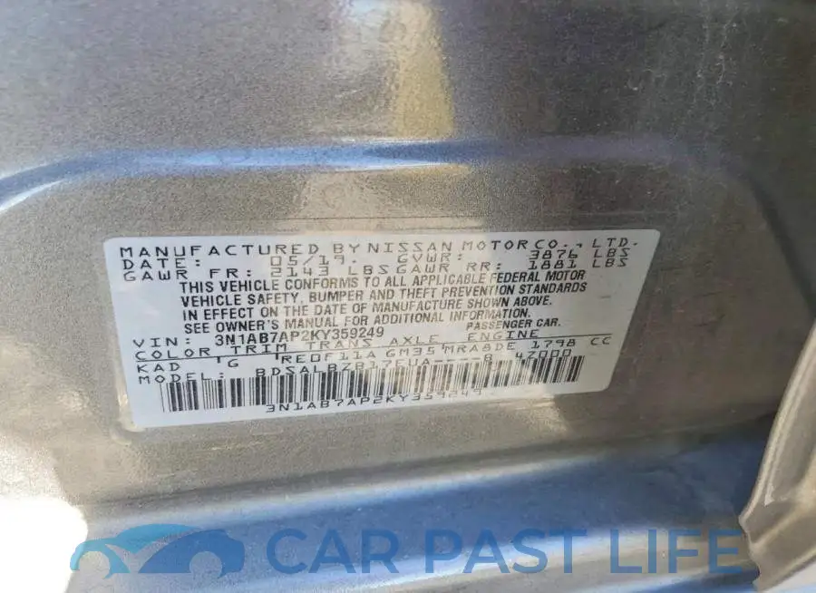 3N1AB7AP2KY359249# 12
