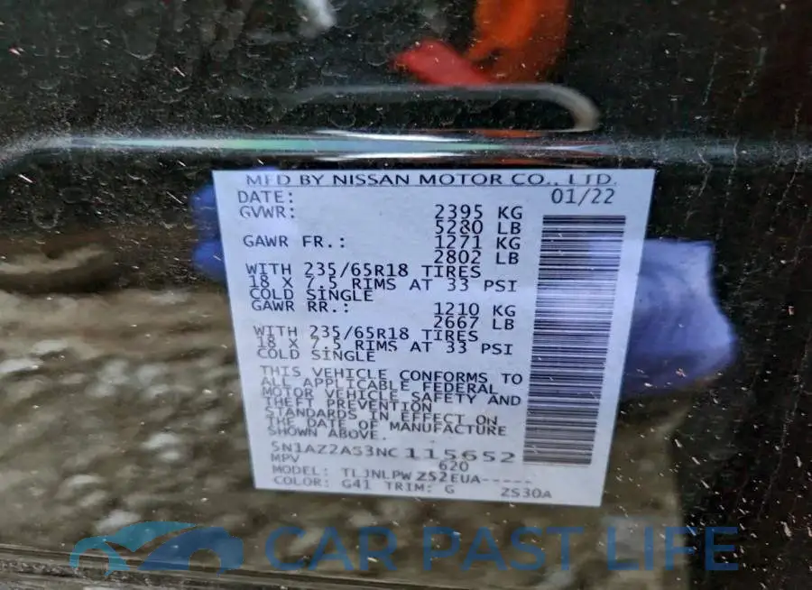 5N1AZ2AS3NC115652# 14