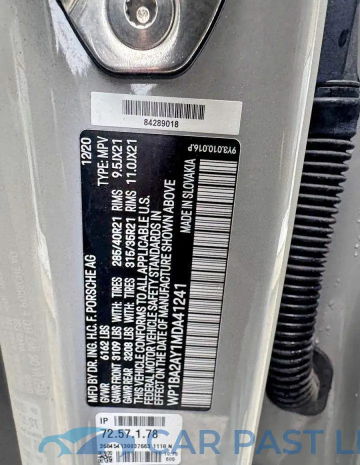 WP1BA2AY1MDA41241# 14
