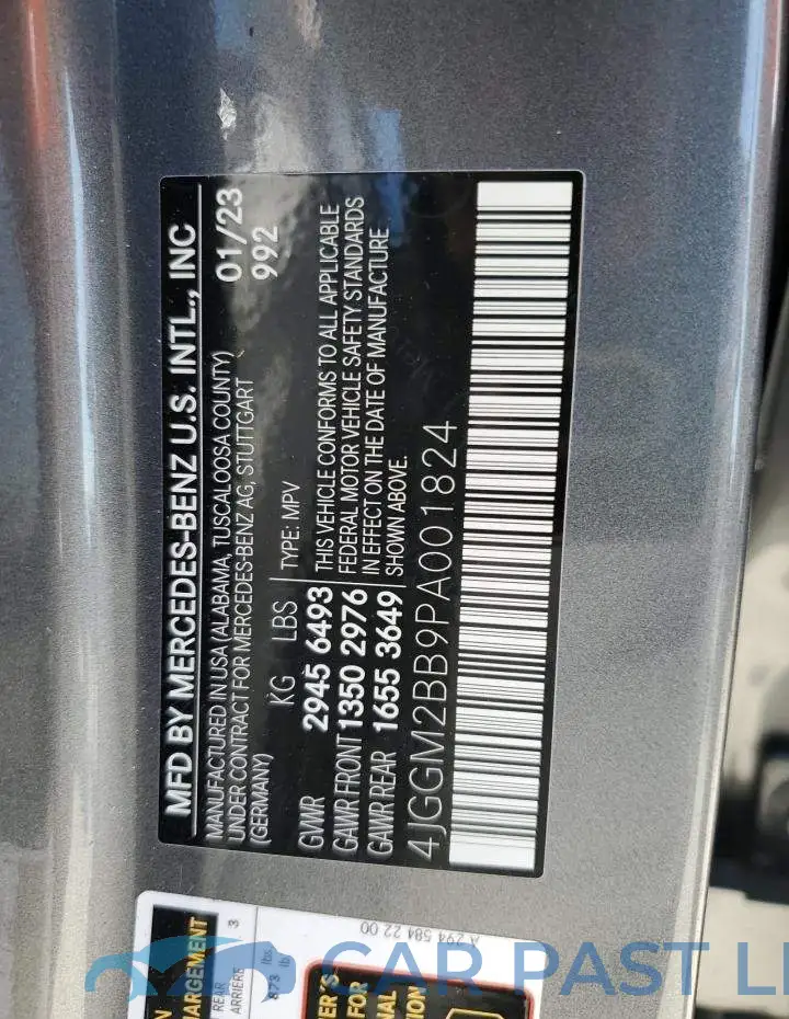 4JGGM2BB9PA001824# 13