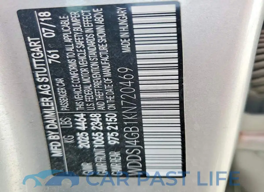 WDDSJ4GB1KN720469# 12