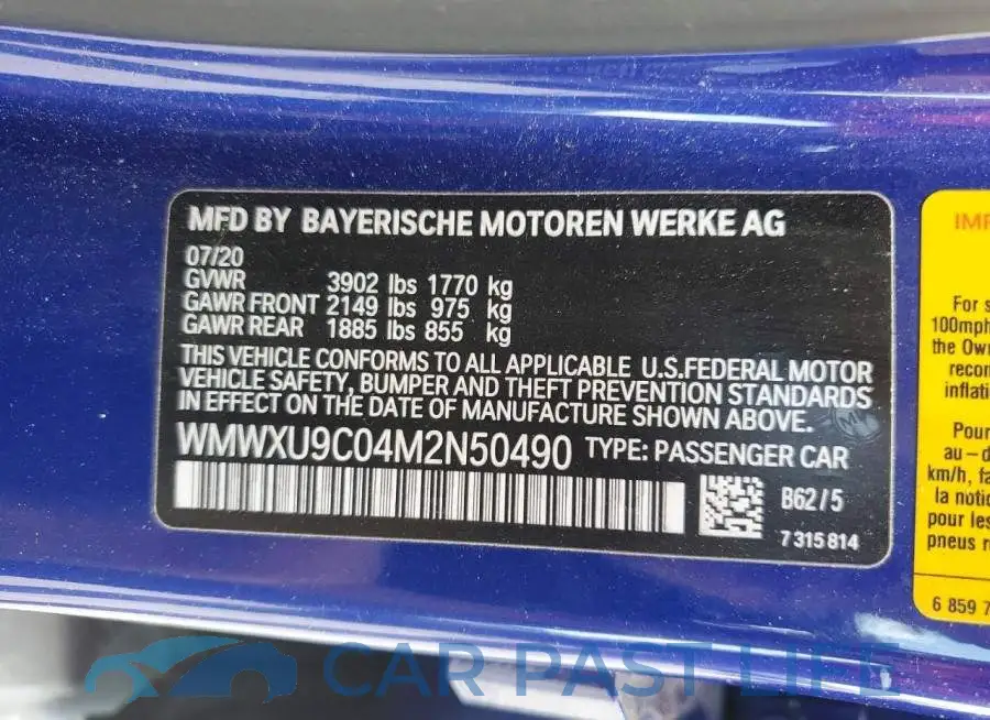 WMWXU9C04M2N50490# 14