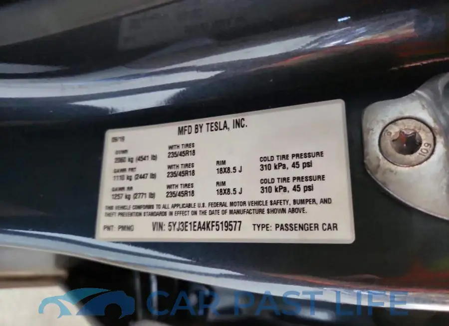 5YJ3E1EA4KF519577# 13