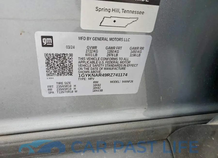 1GYKNAR49RZ741174# 12