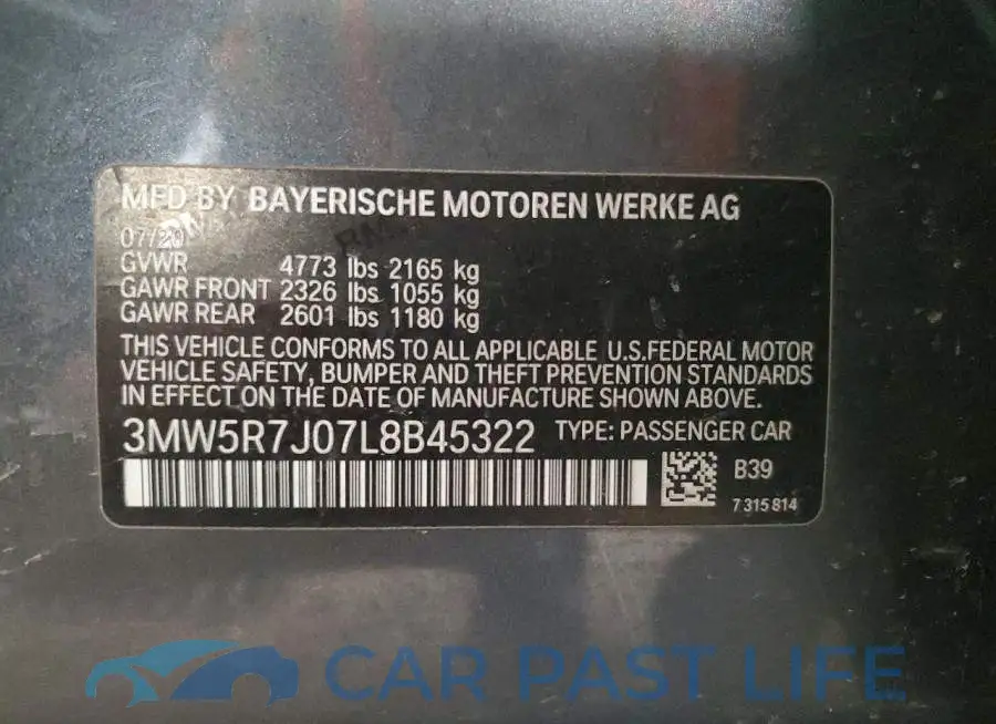 3MW5R7J07L8B45322# 12