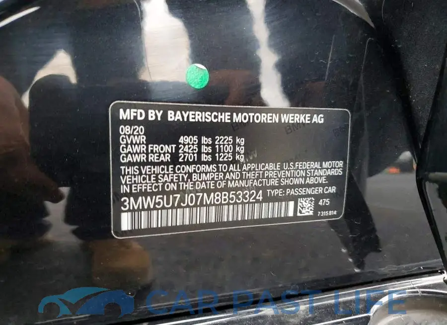3MW5U7J07M8B53324# 12