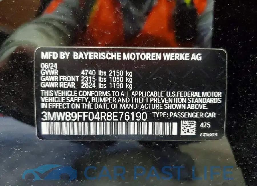 3MW89FF04R8E76190# 12
