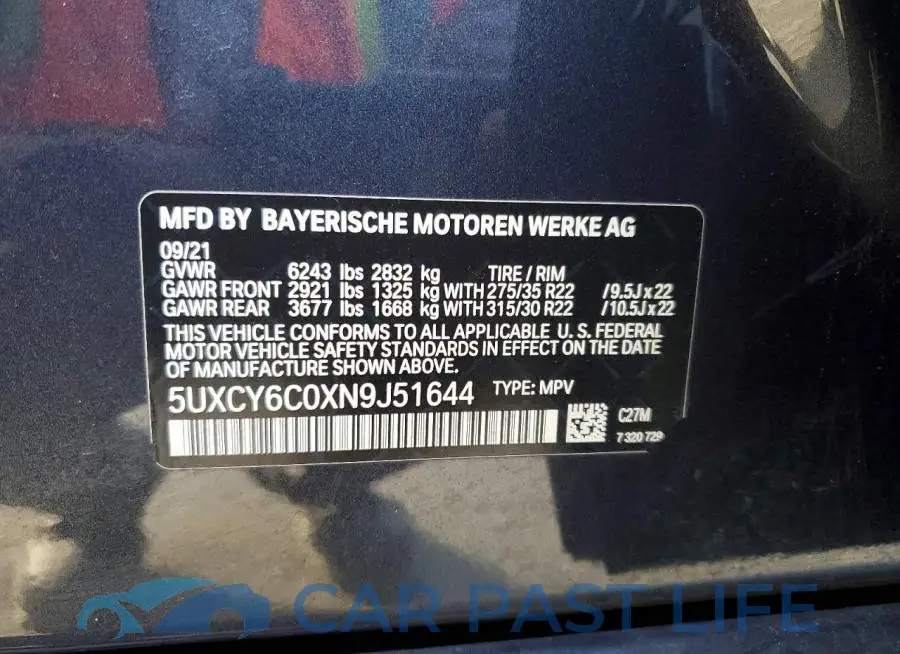 5UXCY6C0XN9J51644# 14