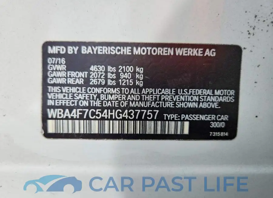 WBA4F7C54HG437757# 12