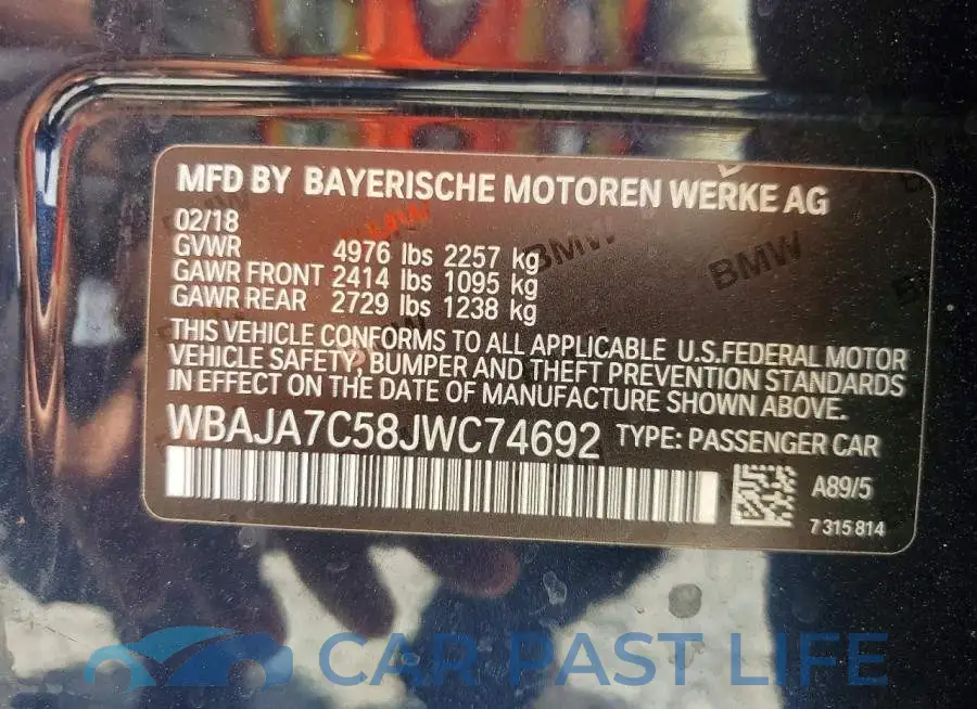 WBAJA7C58JWC74692# 13