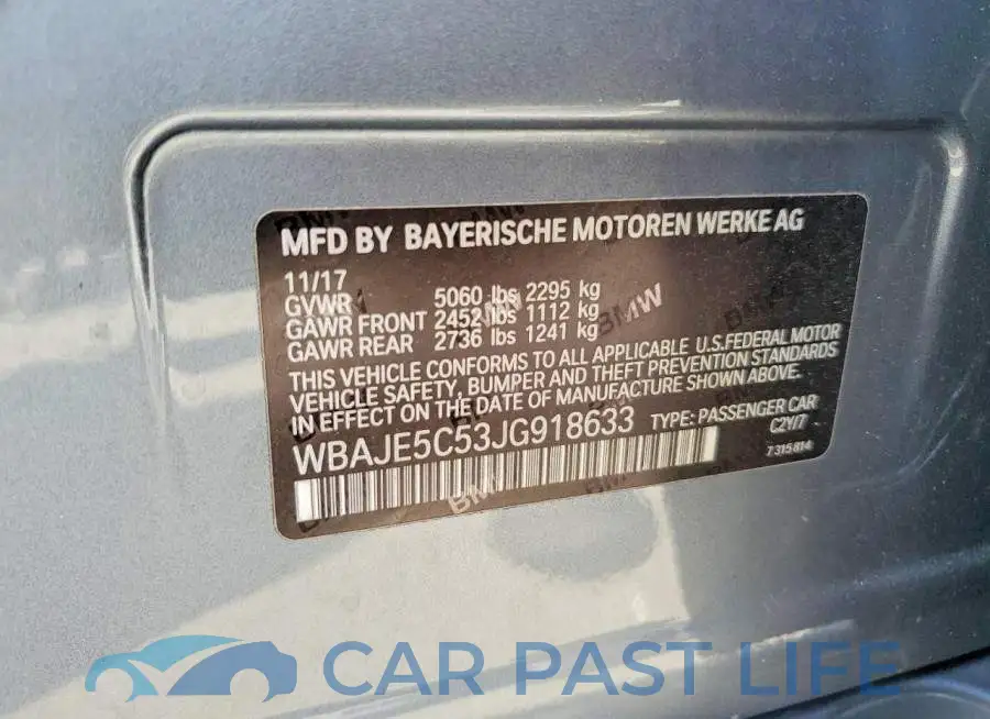 WBAJE5C53JG918633# 13