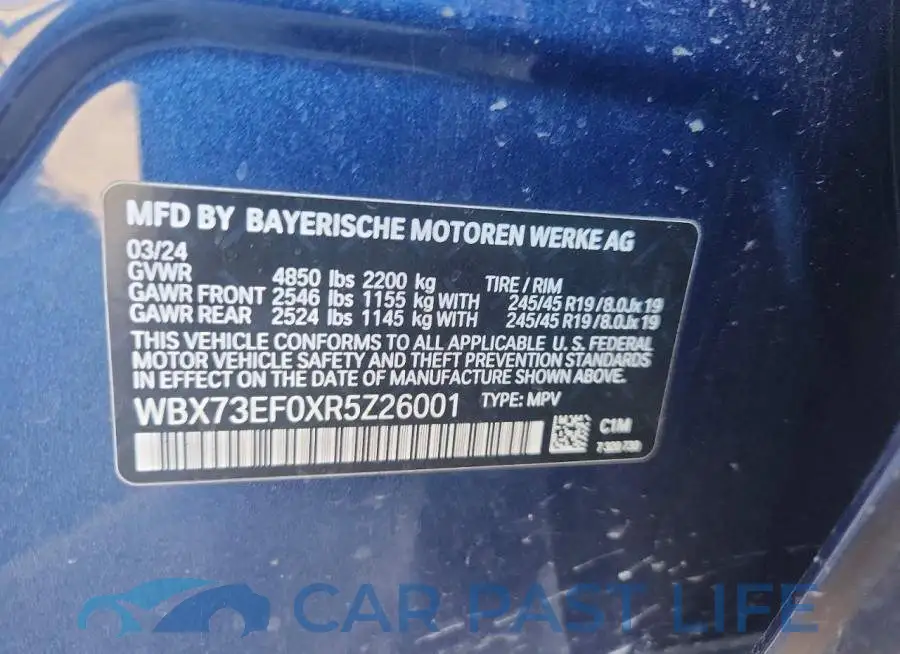 WBX73EF0XR5Z26001# 12