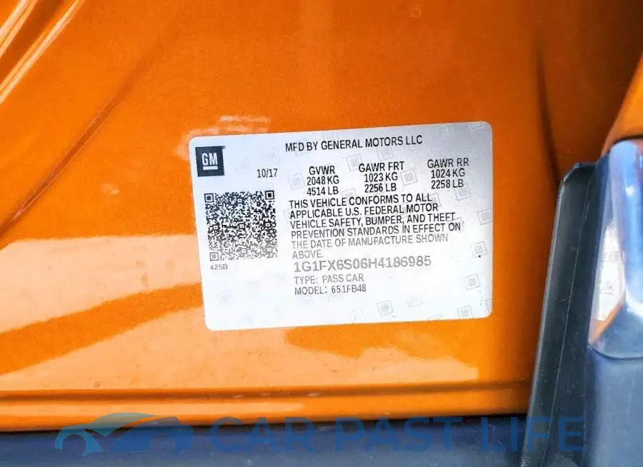 1G1FX6S06H4186985# 12