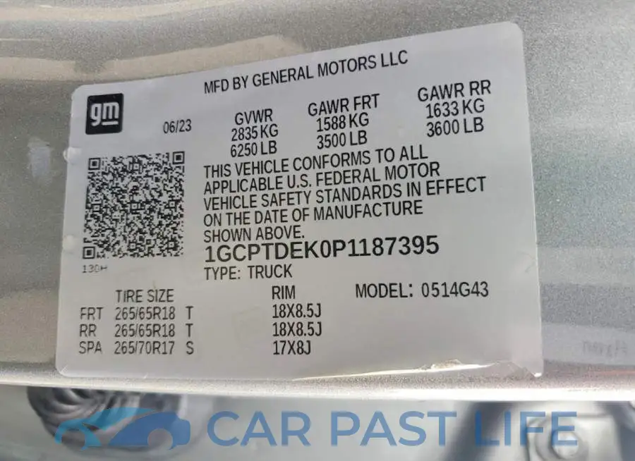 1GCPTDEK0P1187395# 12