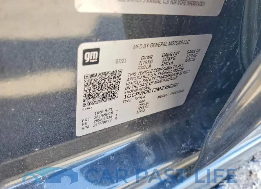 1GCPWDET2MZ386297# 12