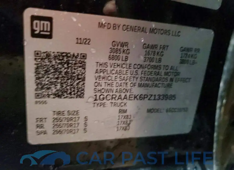 1GCRAAEK6PZ133985# 12