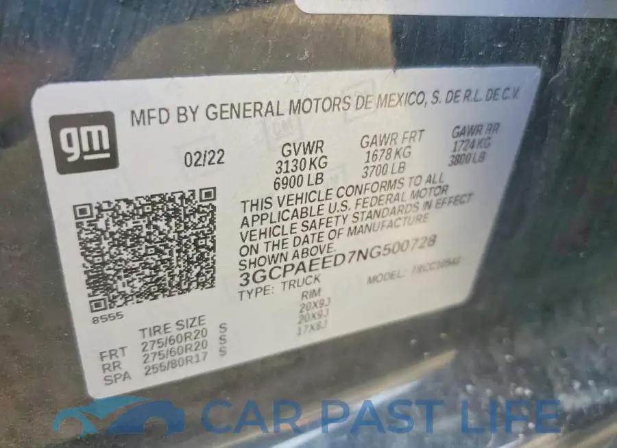3GCPAEED7NG500728# 12