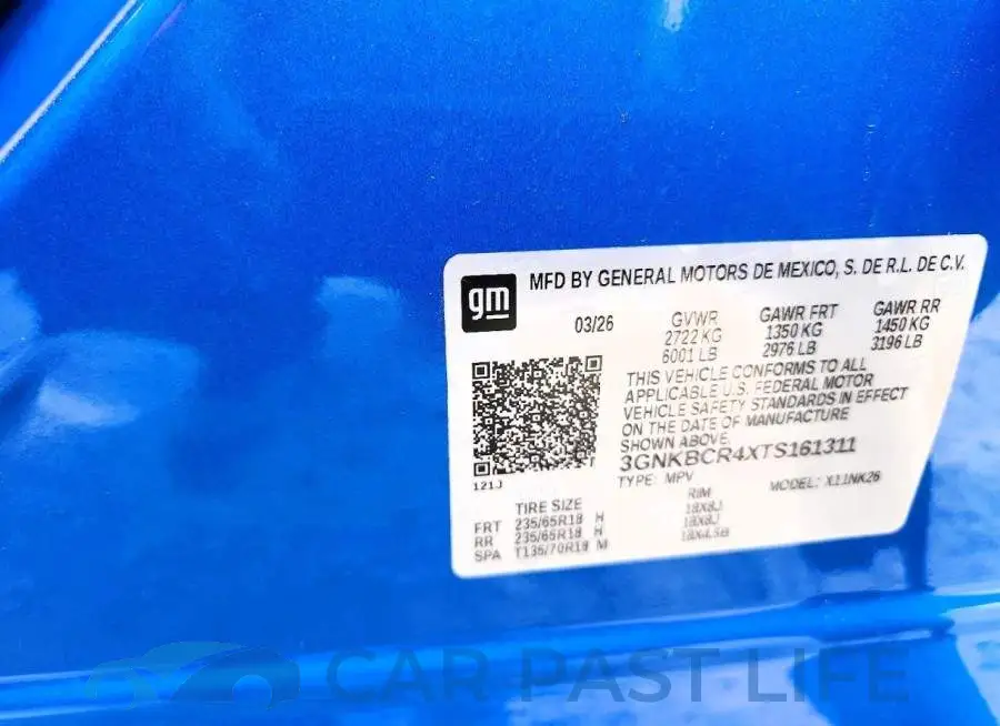 3GNKBCR4XTS161311# 12
