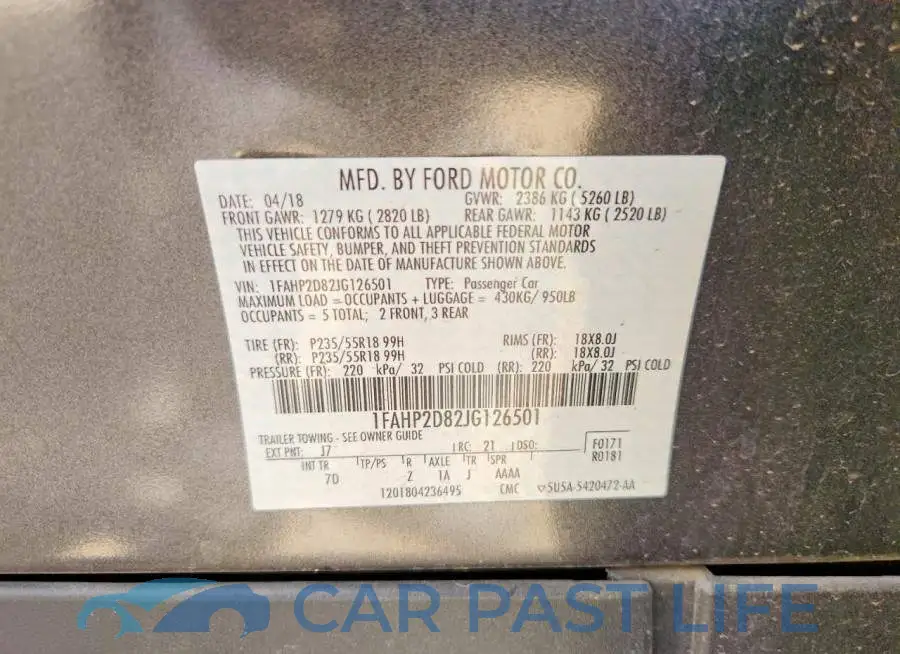 1FAHP2D82JG126501# 13