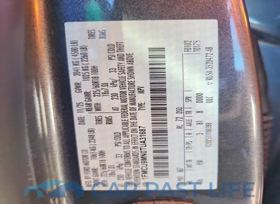 1FMCU9MN0TUA31687# 12