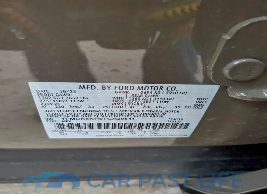 1FMUK8KH6TGA29541# 14