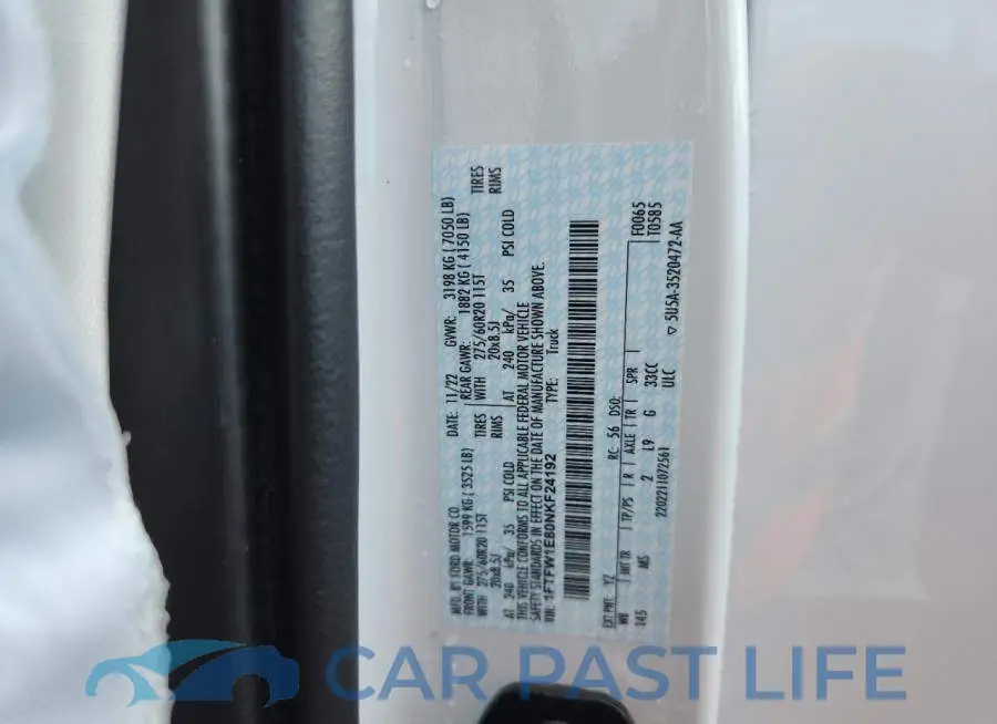 1FTFW1E80NKF24192# 12