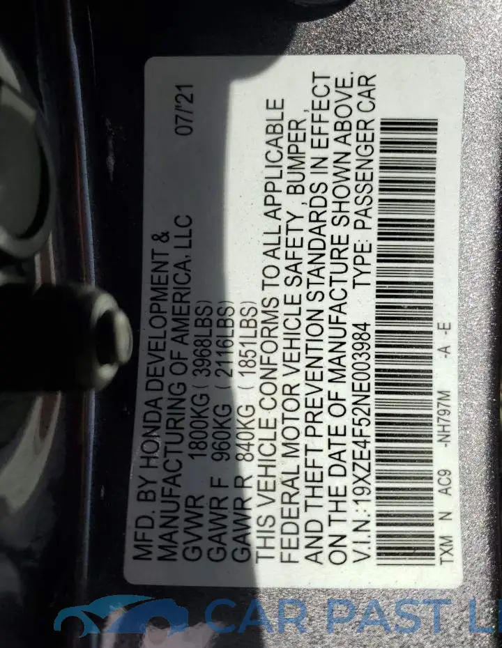 19XZE4F52NE003984# 13