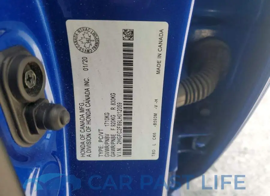 2HGFC2F89LH012059# 12