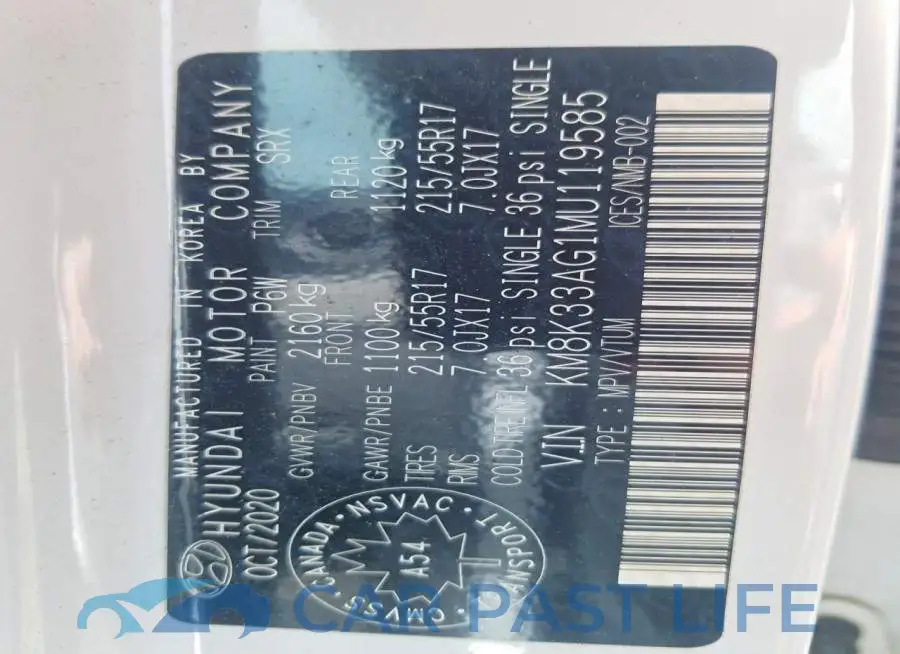 KM8K33AG1MU119585# 13