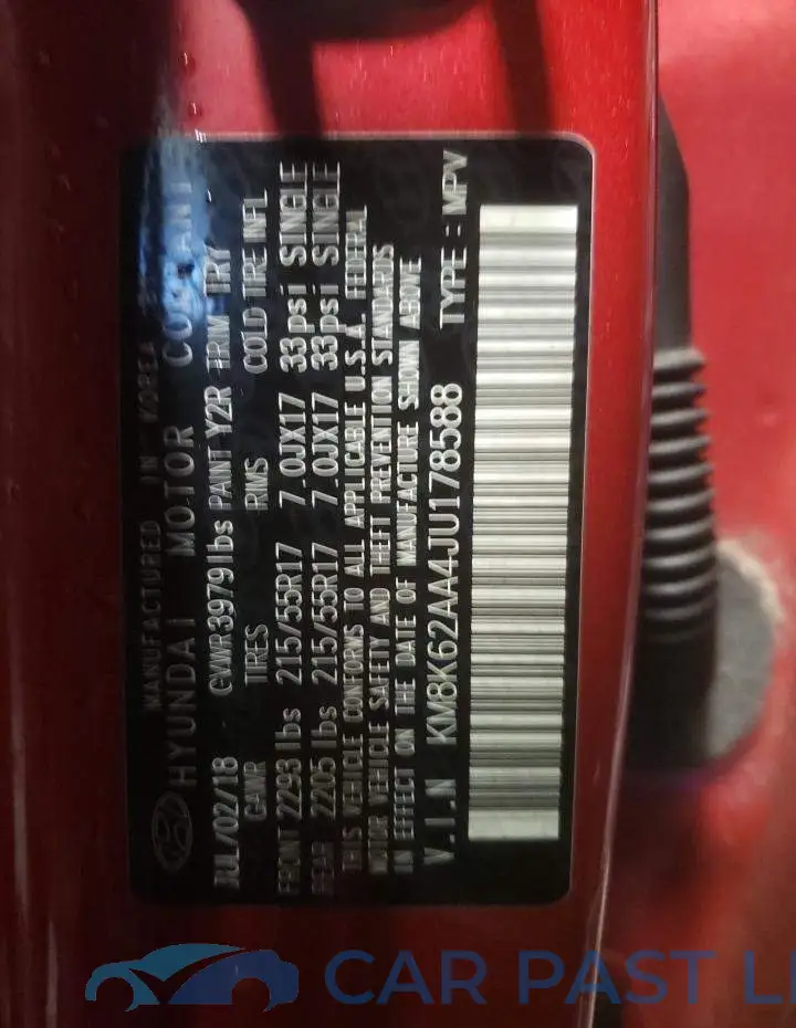 KM8K62AA4JU178588# 12
