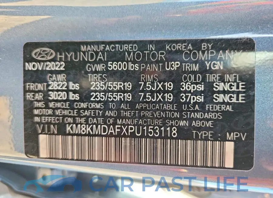 KM8KMDAFXPU153118# 12