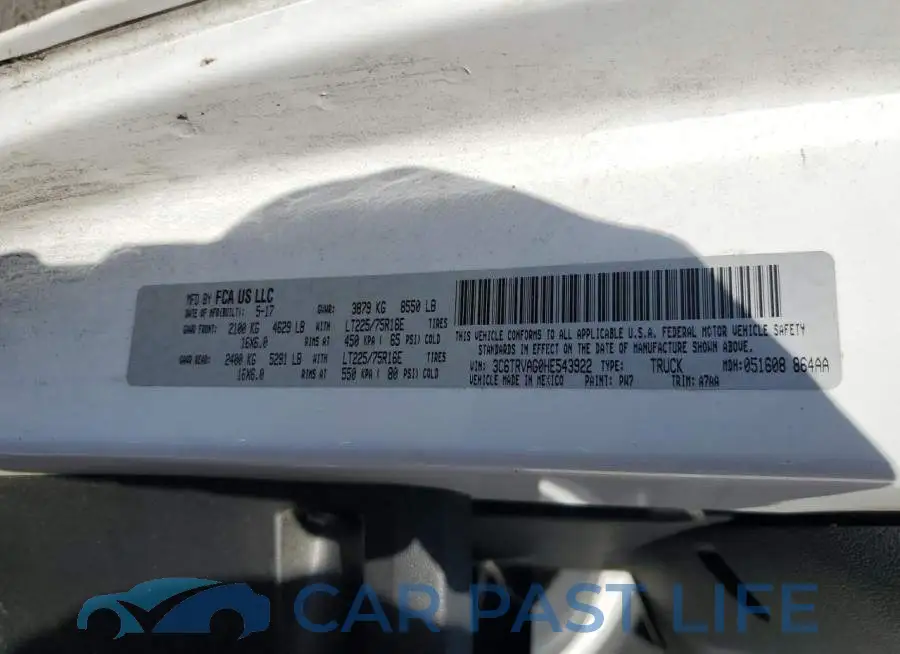 3C6TRVAG0HE543922# 13