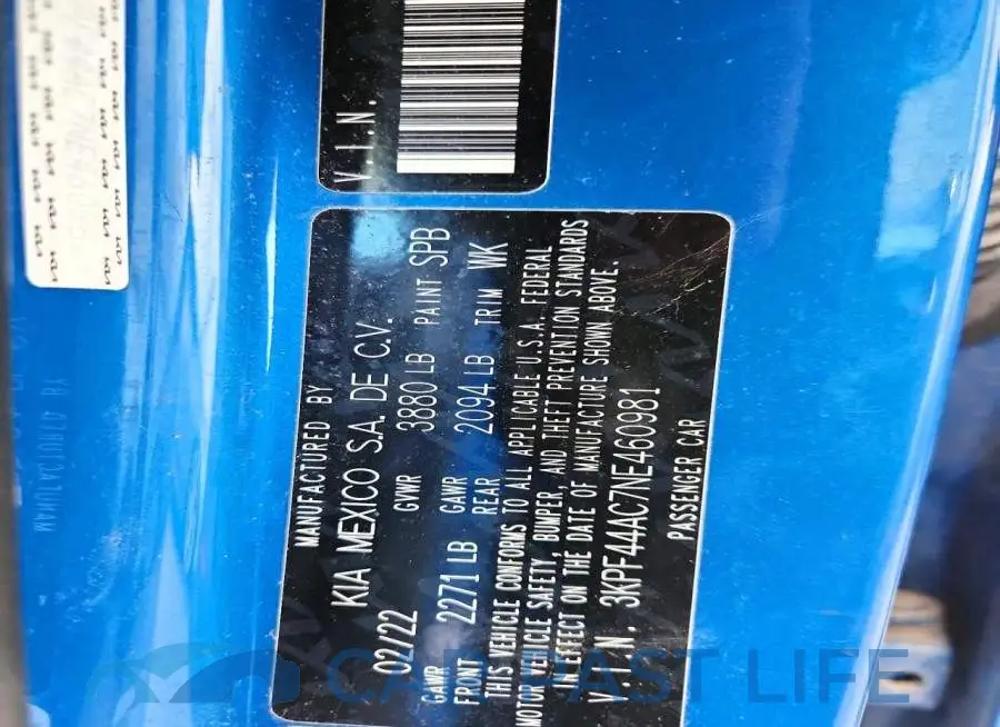 3KPF44AC7NE460981# 12