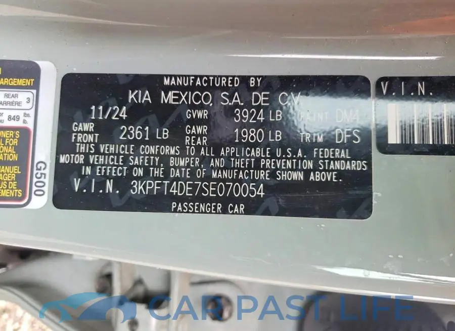 3KPFT4DE7SE070054# 12