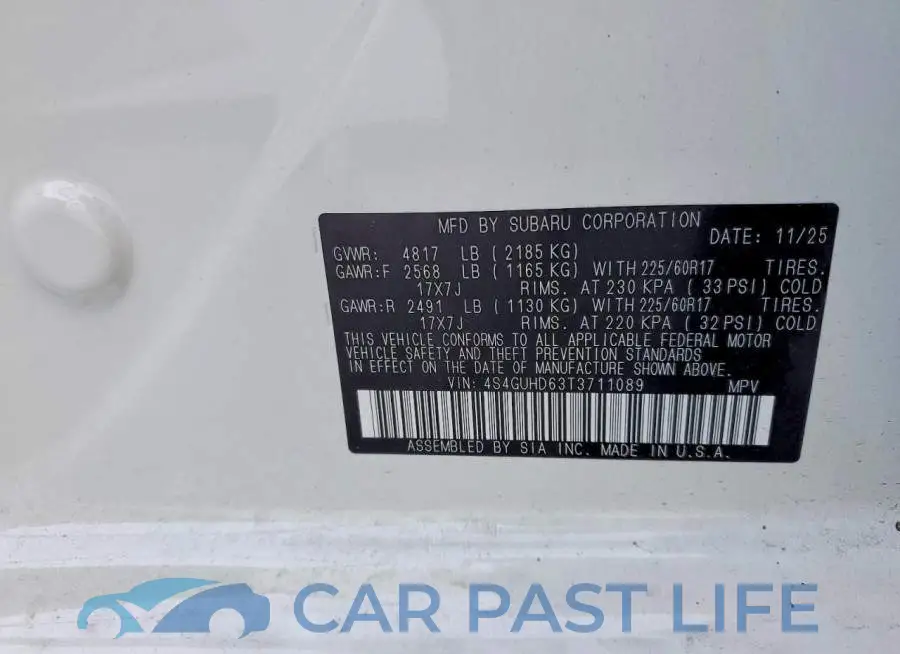 4S4GUHD63T3711089# 14