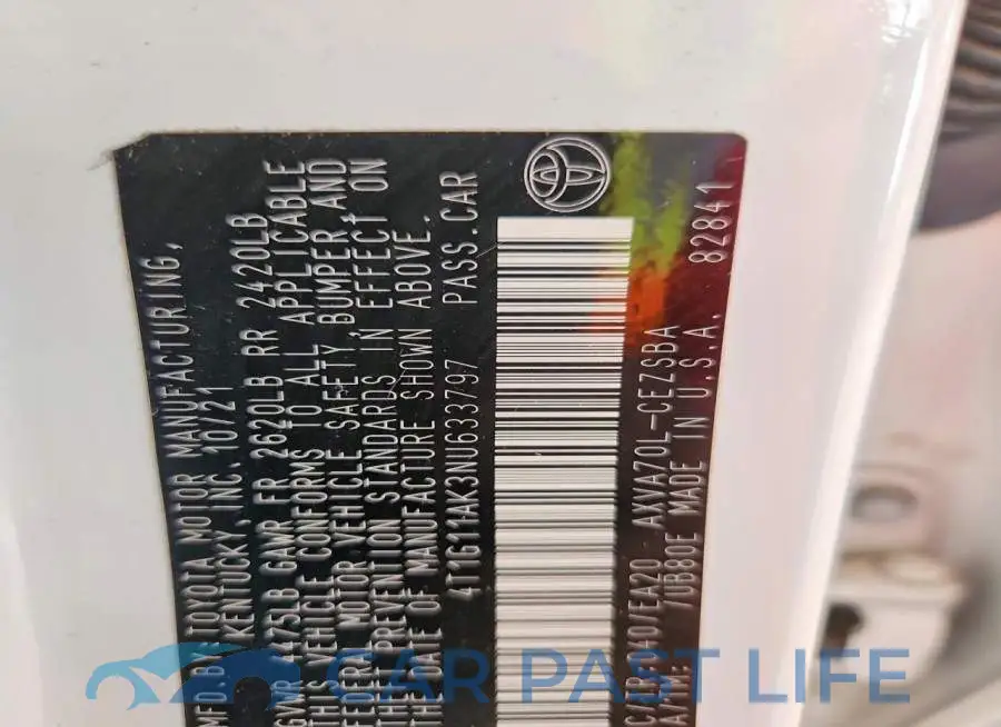 4T1G11AK3NU633797# 13