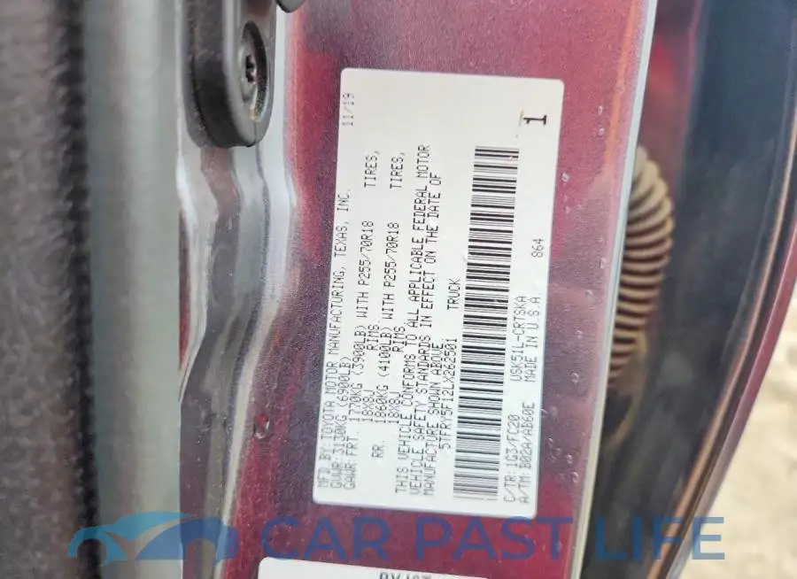 5TFRY5F12LX262501# 12