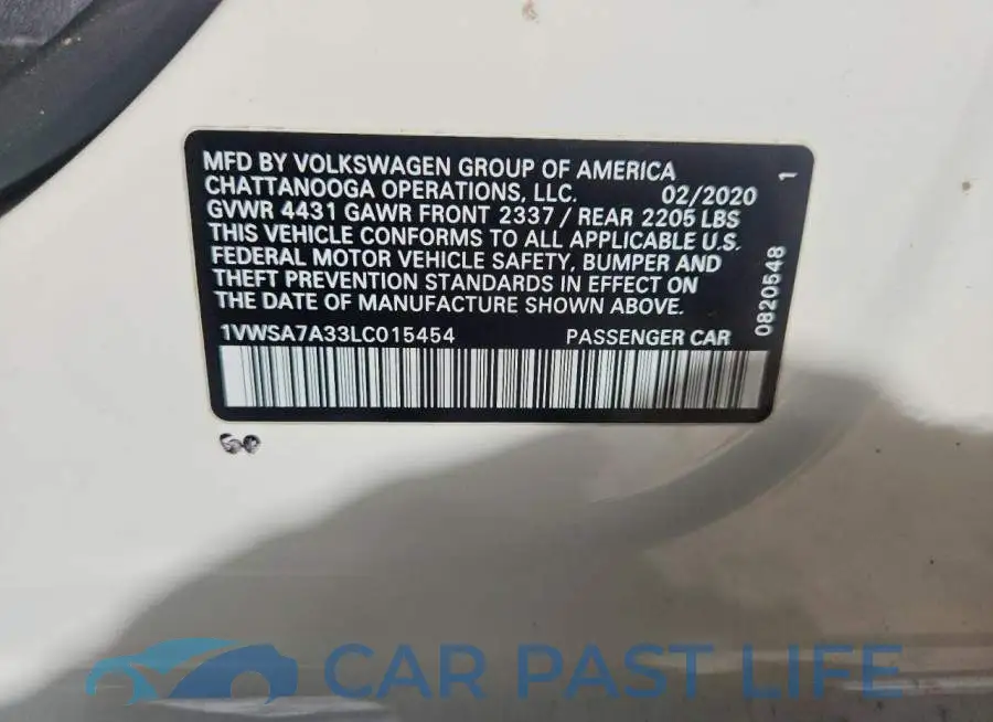 1VWSA7A33LC015454# 13