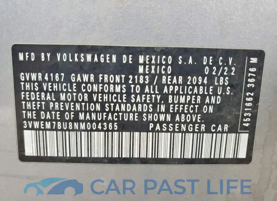 3VWEM7BU8NM004365# 12