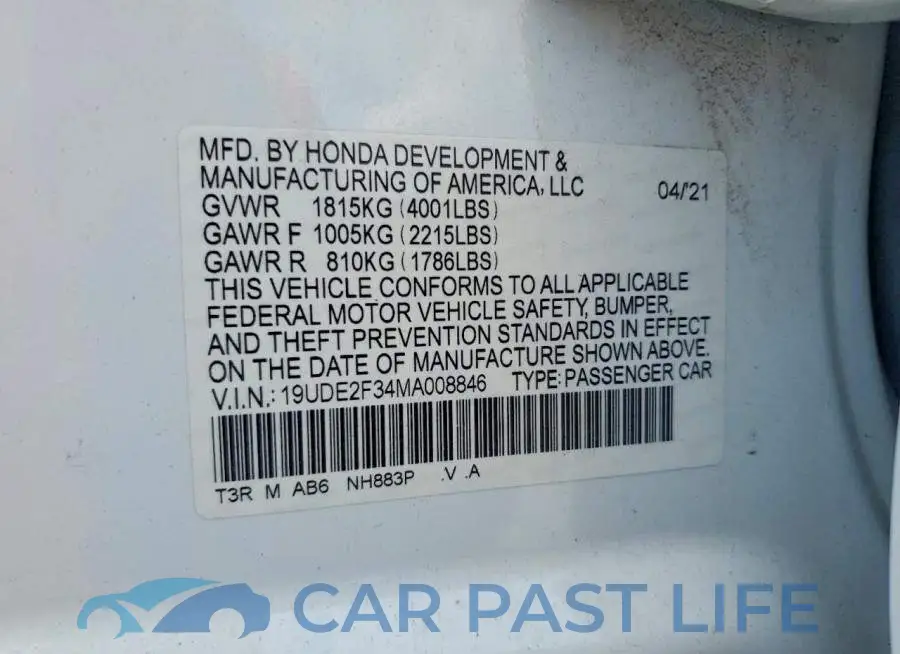 19UDE2F34MA008846# 13