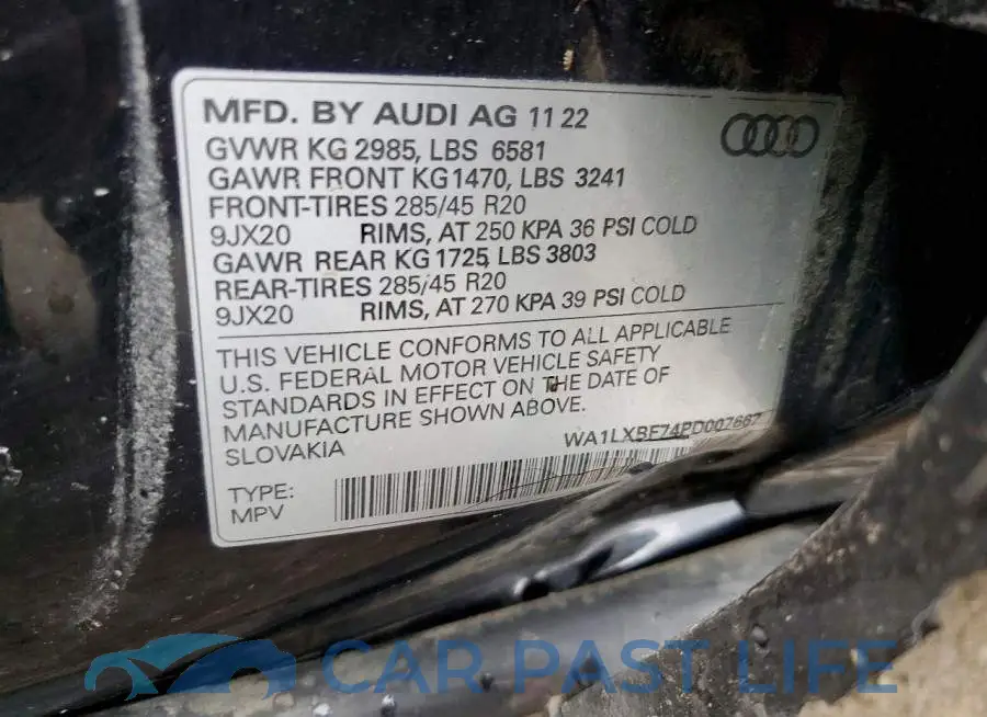 WA1LXBF74PD007667# 13
