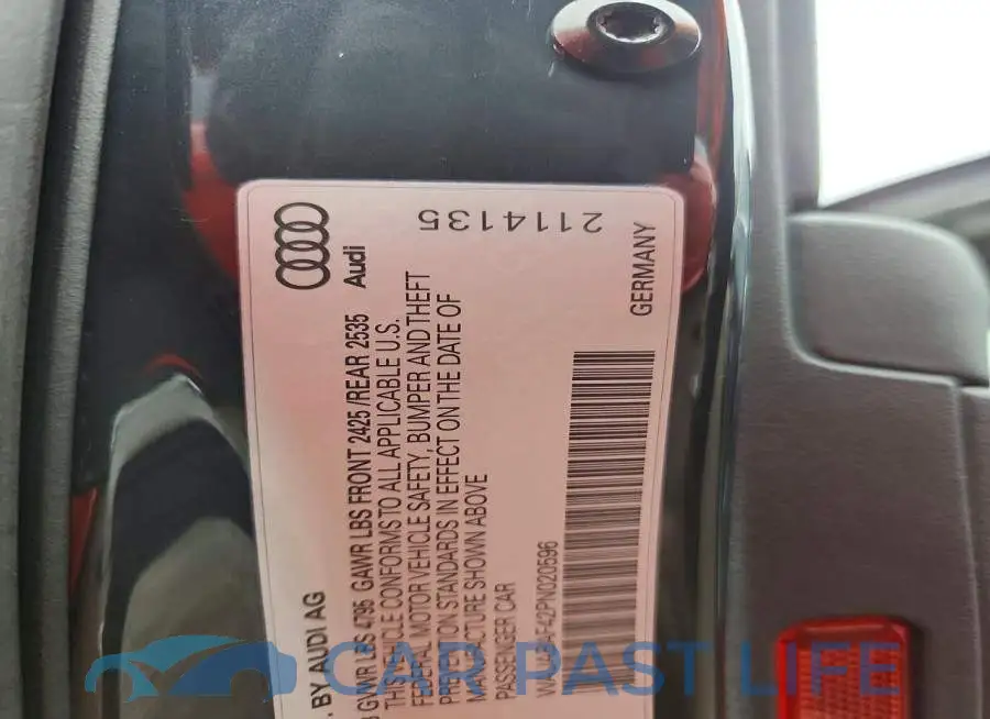 WAUABAF42PN020596# 12